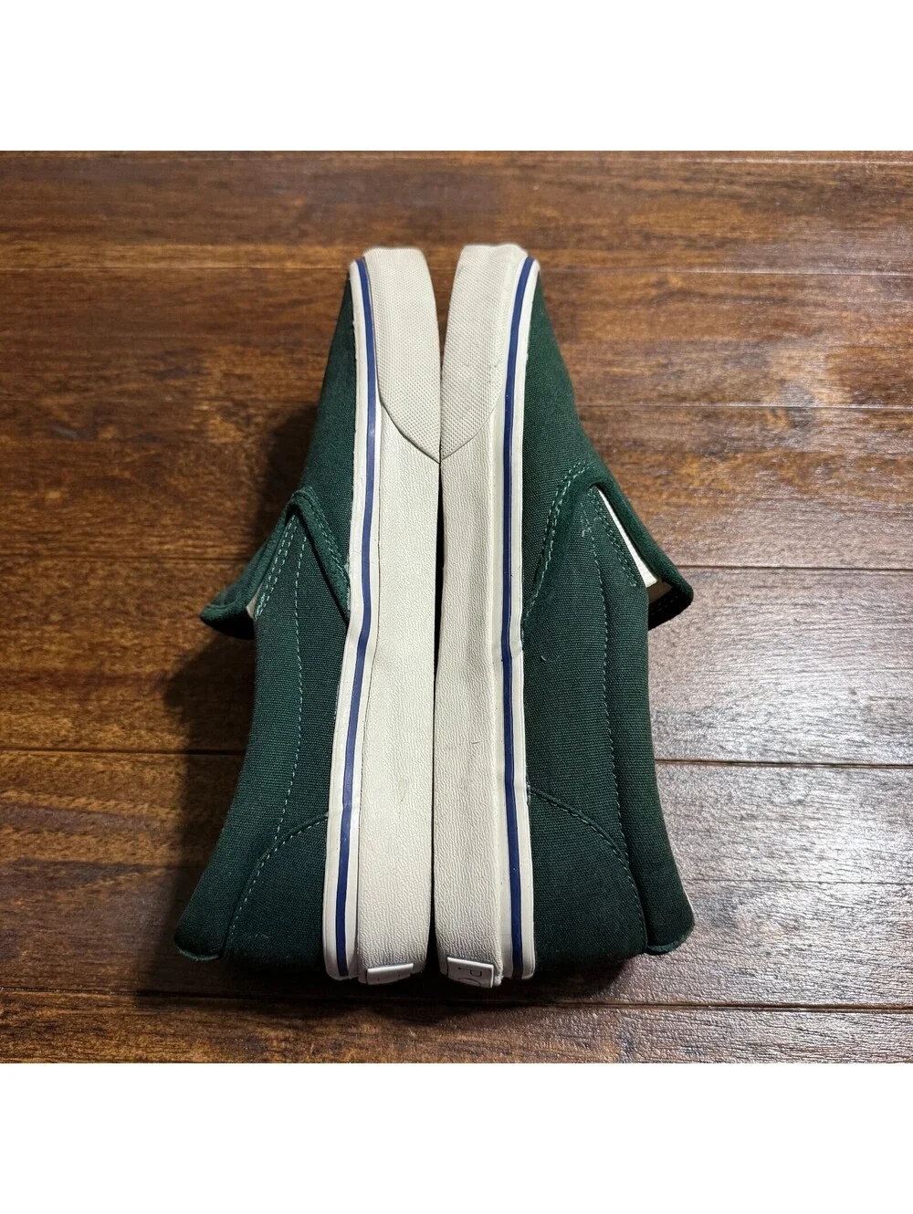 Polo Ralph Lauren Mens Keaton Slip On Polo Bear Shoes 8 Green Canvas Preppy Logo